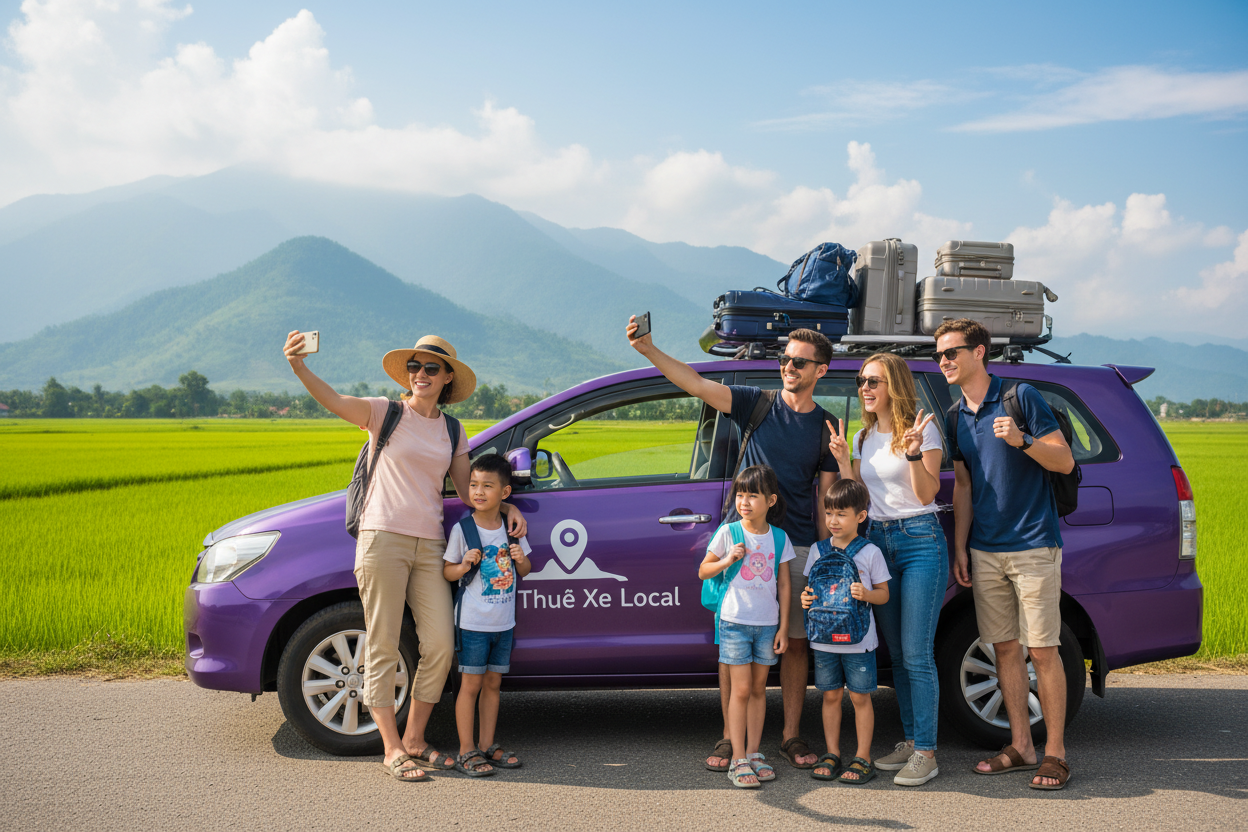 Khách gia đình thuê xe 7 chỗ