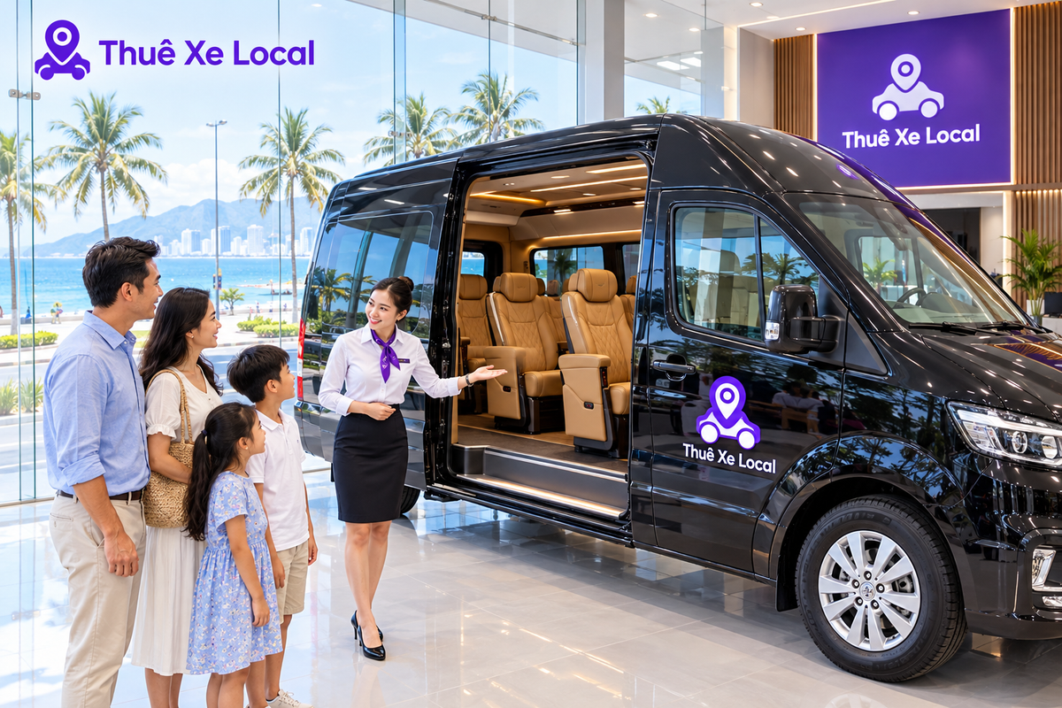 Showroom Thuê Xe Local và nhân viên giới thiệu Limousine 12 chỗ