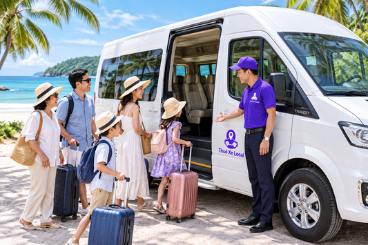 Xe 16 chỗ Thuê Xe Local đón khách tại Bãi Sao Phú Quốc