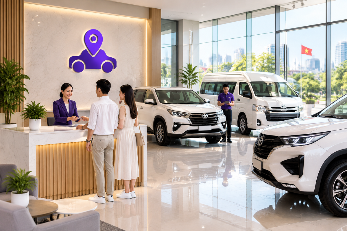 Khi đặt xe khứ hồi 2 chiều, tài xế sẽ chờ ở đâu?