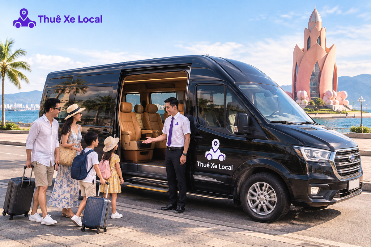 Limousine Thuê Xe Local đón khách gần Tháp Trầm Hương Nha Trang