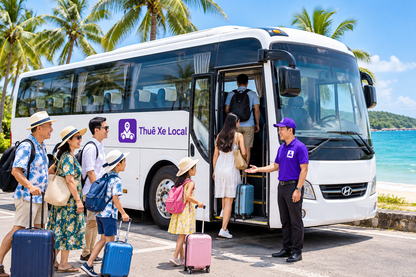 Xe du lịch 29 chỗ Thuê Xe Local đón khách tại Bãi Sao Phú Quốc